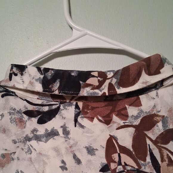 Denim & Co Stretch Woven Button Up Long Sleeve Floral Large - Picture 8 of 12